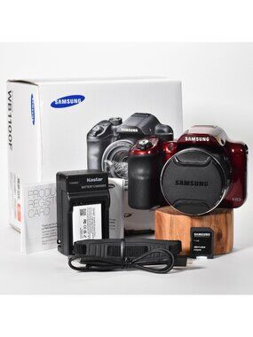 Samsung WB1100F Digital Camera 16.4MP 35x Optical Zoom HD Video WiFi NFC Red